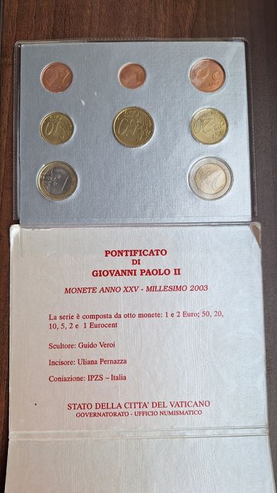 Monety z wizerunkiem papieża Jana Pawła -zestaw 2003 r.