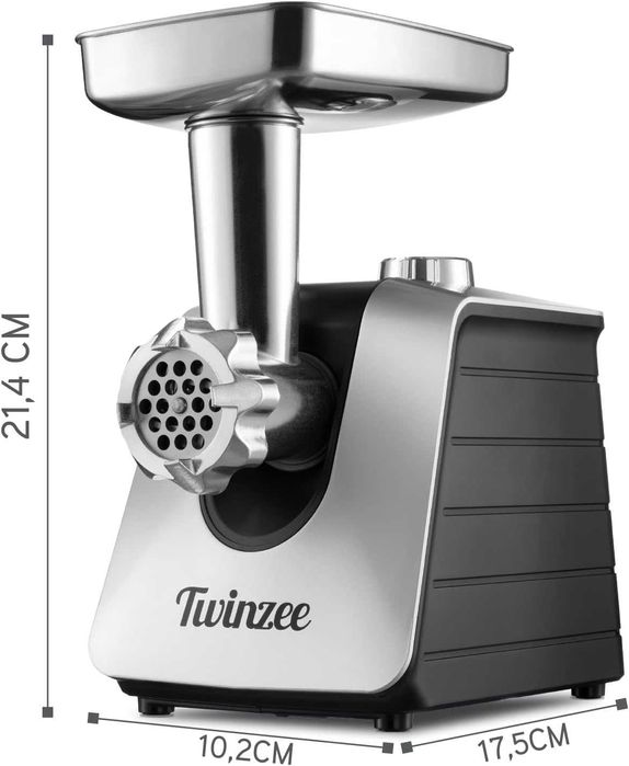 Elektryczna maszynka do mięsa z nadziewarką do kiełbasy, czarna