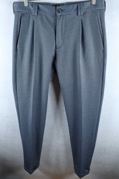 Finshley & Harding męskie luksusowe spodnie eleganckie smart casual biznesowe chino tyler tapered slim fit W32 L32