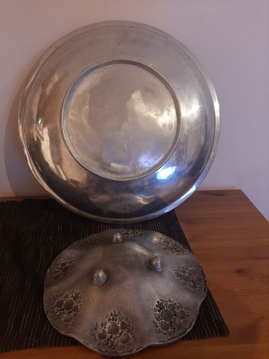 Prato fruteira linhas de estanho