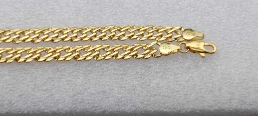 Złoty łańcuszek, pozłacany łańcuszek, męski łańcuszek, Rombo,750, logo