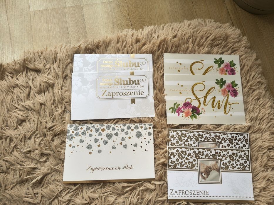 Mix zaproszeń na ślub 7szt.