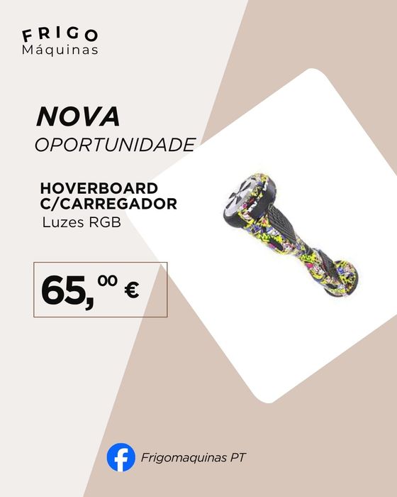Hoverboard c/Carregador, com luzes RGB.