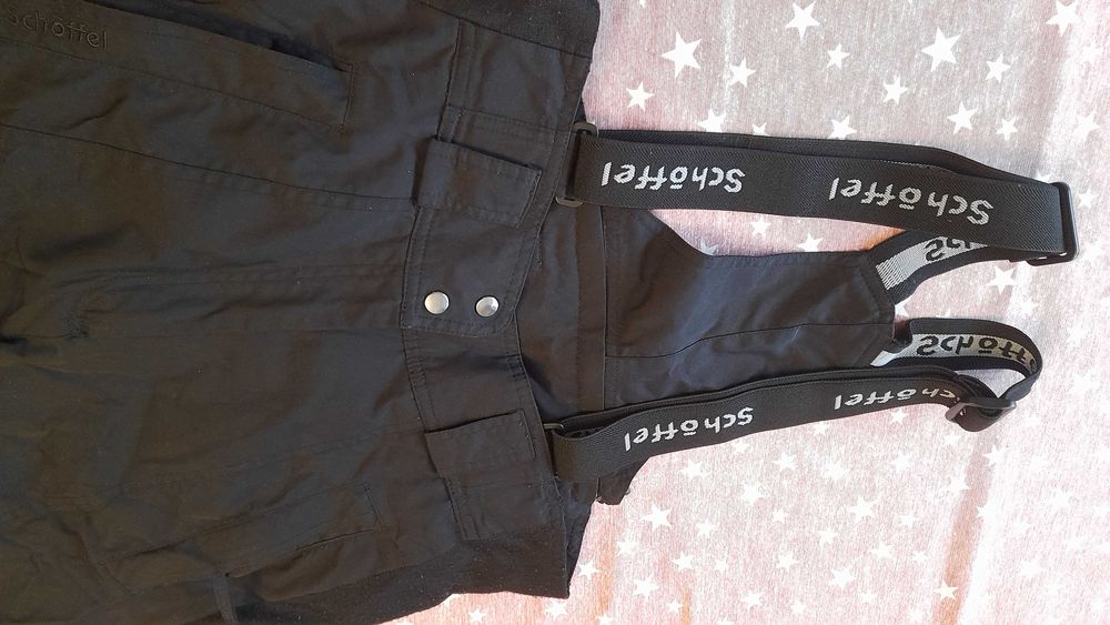 spodnie narciarskie czarne z szelkami, XXS, XS, S, taliowane, ok. 164