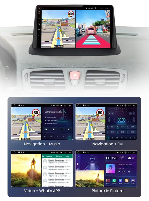 Rádio 9" android Renault Megane 3 de 2008-14 CARPLAY WIFI GPS BT Novo