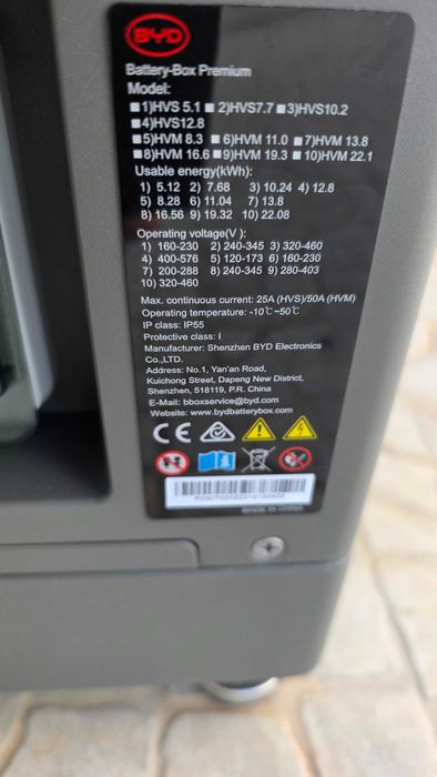 Bateria 5,1 kw BYD para autoconsumo