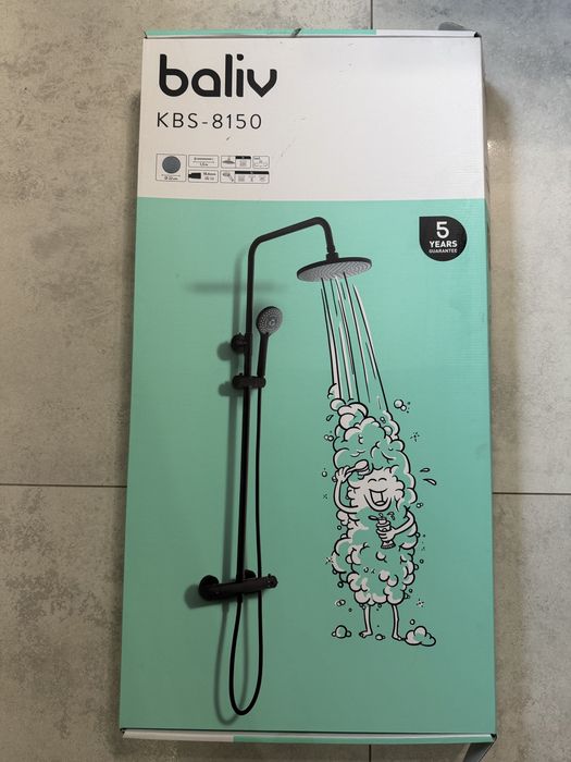 Baliv KBS-8150 – System Prysznicowy Termostatyczny | Czarny Mat