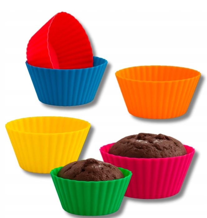 Foremki silikonowe babeczki muffiny zestaw 6 szt.