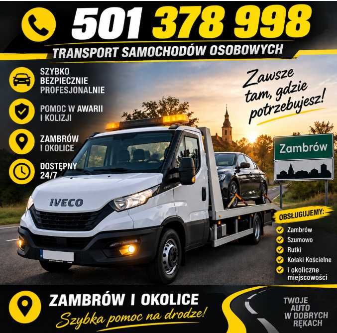 Pomoc drogowa zambrow , przewóz lawetą