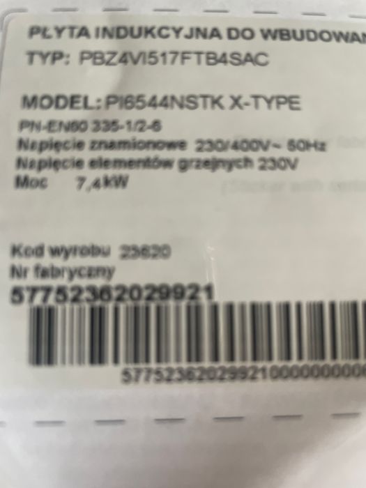 Plyta amica PI6544NSTK x-type