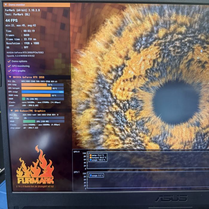 ASUS TUF Gaming A17 FA706N/17.3 144Гц IPS FHD матовий/AMD Ryzen 5 7535HS 3.3-4.6GHz/DDR5 16GB/SSD M2 512GB/nVidia GeForce RTX2050 4G