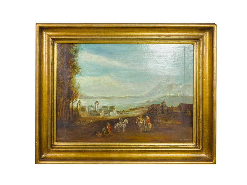 Pintura paisagem cavaleiros | século XIX