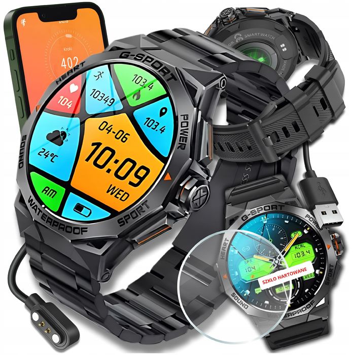 Smartwatch Męski Zegarek Rozmowy Pl Menu Tętno Puls Sen Smart Watch