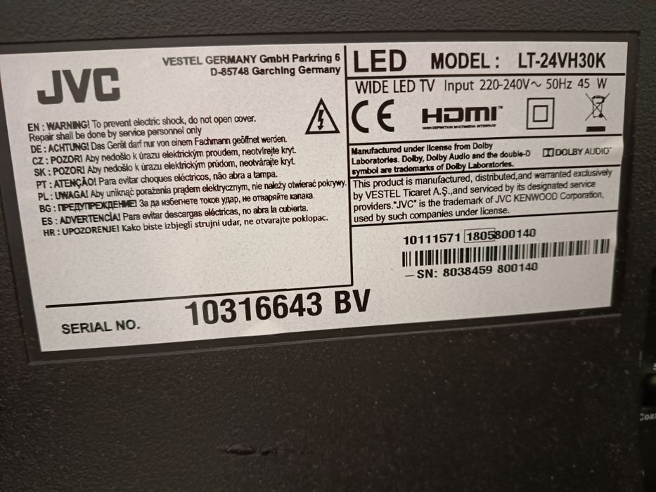 Sprzedam telewizor JVC