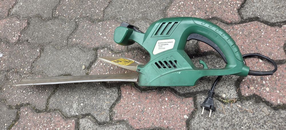 Elektryczne nożyce do żywopłotu 450W sprawne + osłona