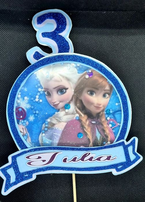 Topper cake. Elza I Anna. Kraina lodu