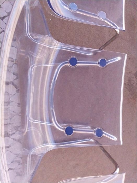 conjunto 4 cadeiras tobias ikea - acrilico transparente com cromado prateado