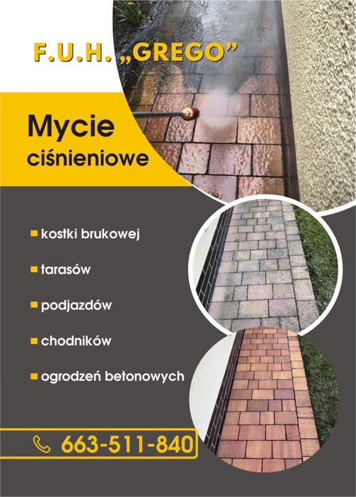 Mycie ciśnieniowe kostki brukowej