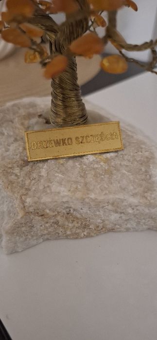 Drzewko szczęścia  listki z bursztynu