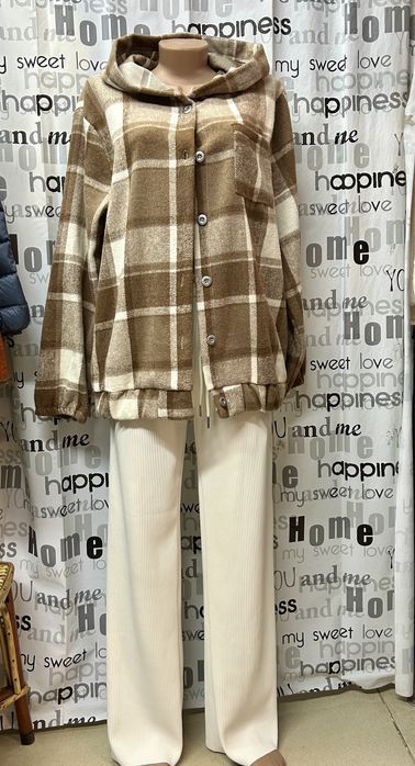 Рубашка куртка в клетку тёплая, толстая. Италия. ОВЕРСАЙЗ