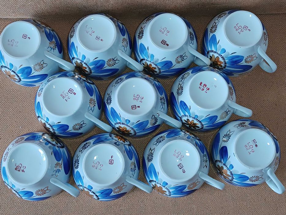 Чашка кераміка позолота синя квітка Баранівка порцеляна вінтаж ретро