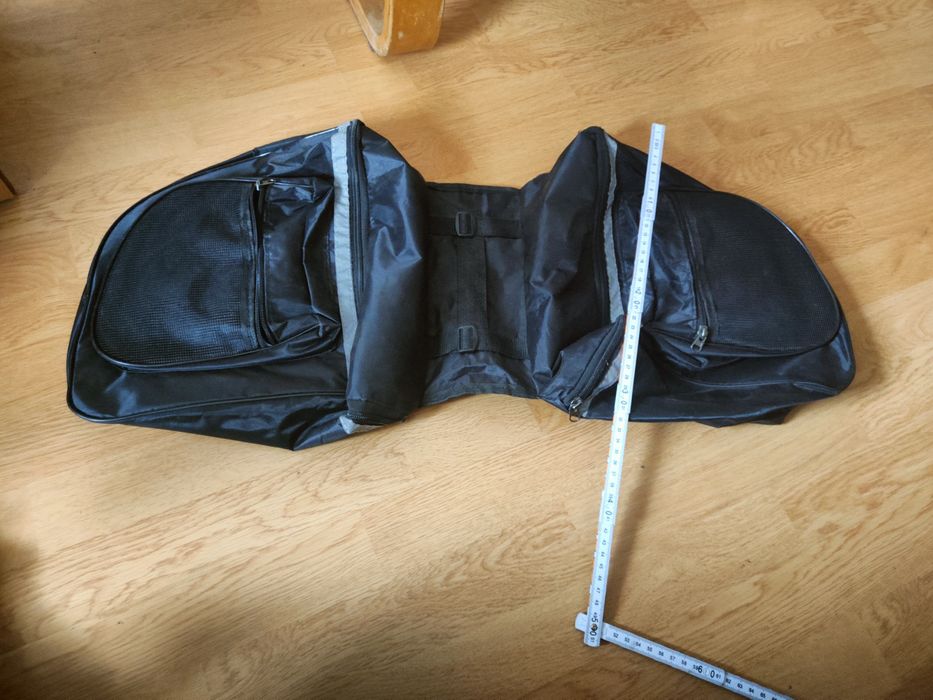 Podwójna torba rowerowa na tylny bagażnik. z wodoodpornego poliestru