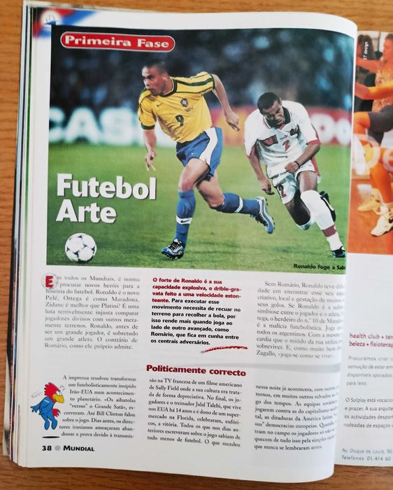 Revista Mundial de 1998 - França 98 + poster de Michel Preud´Homme