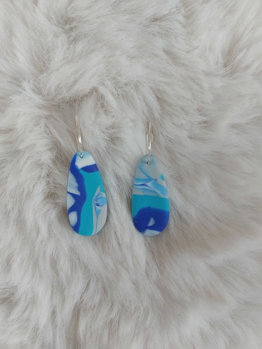 Handmade biżuteria stal chirurgiczna glina wiszące kolczyki