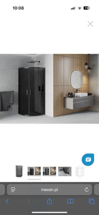 Kabina prysznicowa mexen RIO 90x90 czarne szkło NOWA