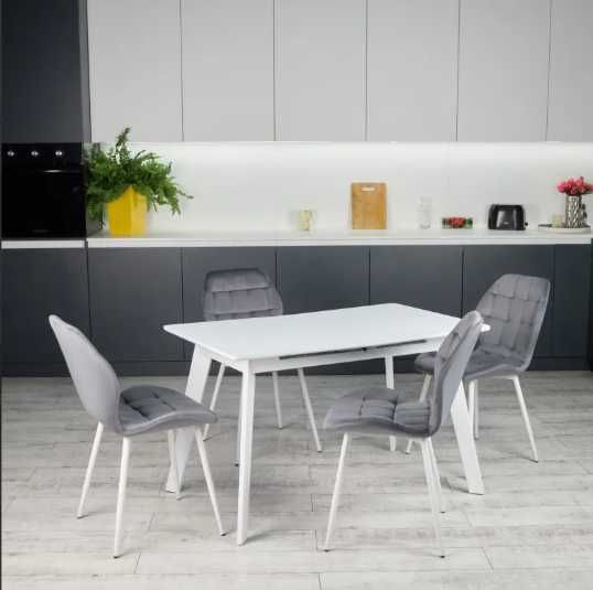 Стіл кухонний білий Алонзо, стіл обідній, стіл для кухні, стол