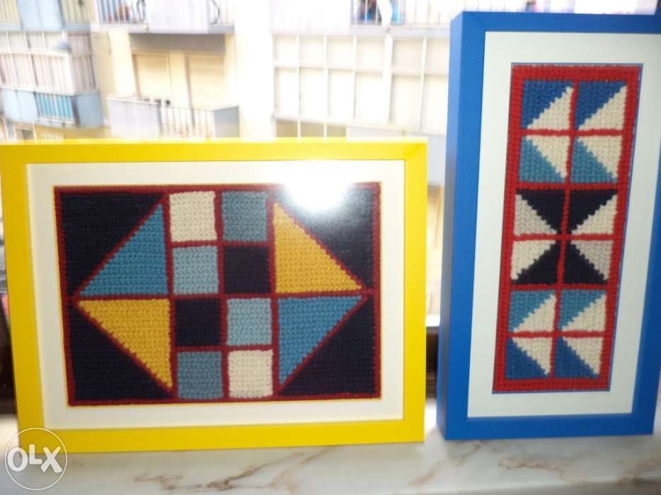 Quadros de Arraiolos - artesanato (feito â mão) moldura feita à medida