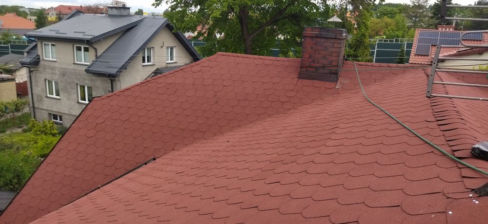 Dach gonty bitumiczne papy termozgrzewalne malowanie dachów