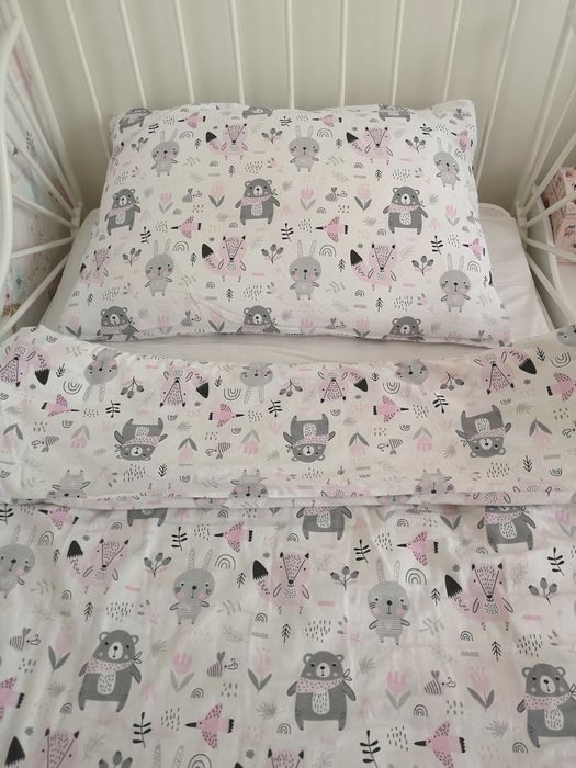 Komplet pościeli dziecięcej+dwustronny koc Minky z wypełnieniem