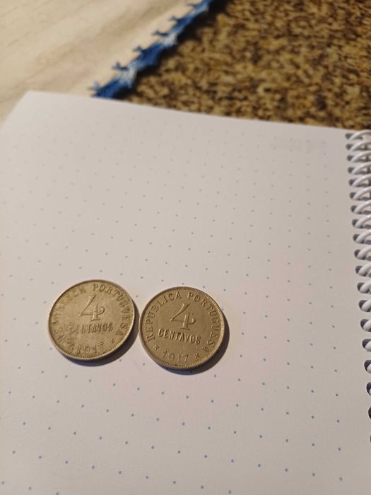 2 moedas de 4 centavos 1917