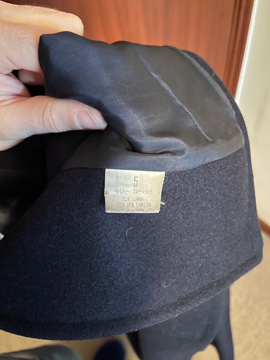 Sobretudo azul marinho 75% lã