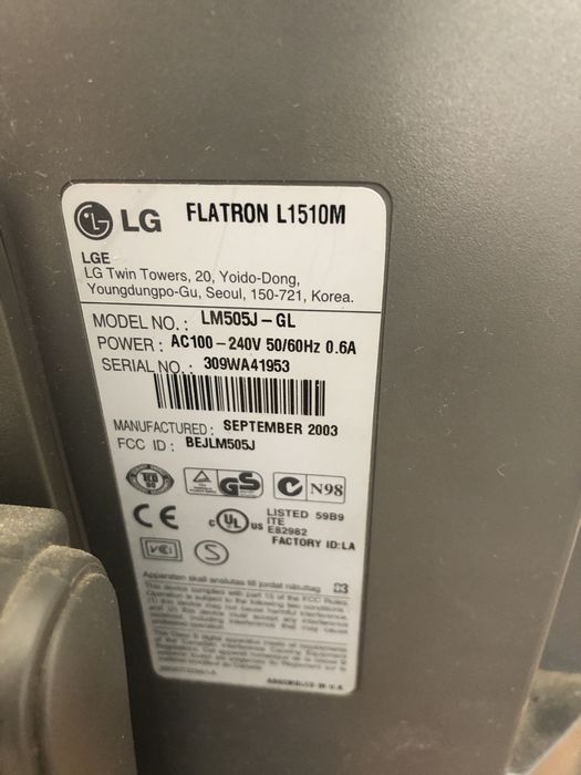 LG TFT Flatron Monitor64286326413441121