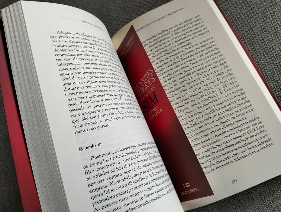 Livro "Grandes líderes não aceitam sim como resposta" Michael Roberto