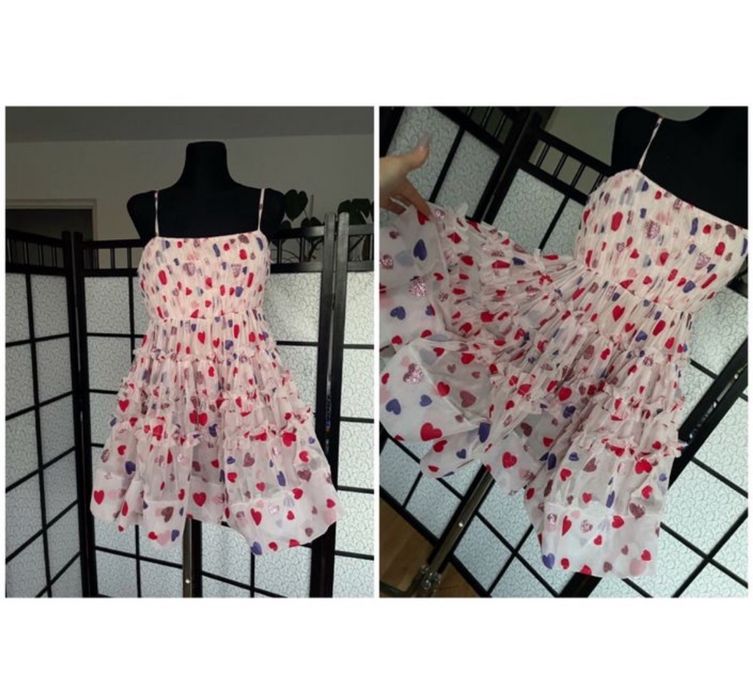 Lace & beads rozkloszowana sukienka mini xl 42 L 40