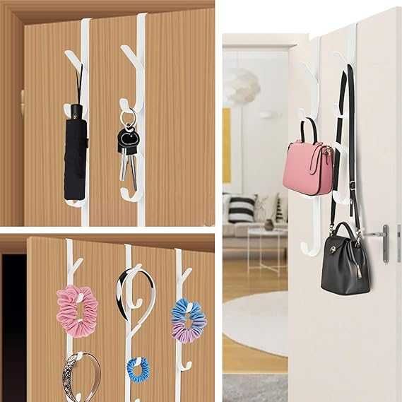 Wieszak Zawieszany na Drzwi Biały komplet 4 szt