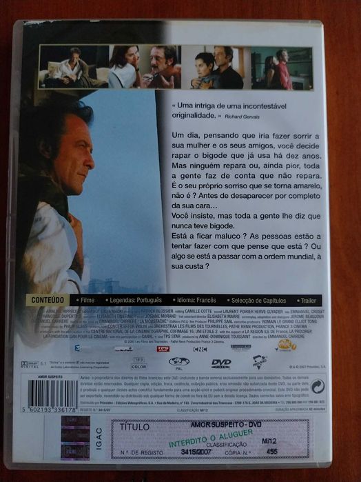 DVD “Amor suspeito”, de Emmanuel Carrère. Raridade.