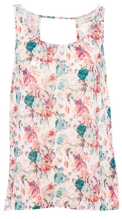 PULL&BEAR łączka FLORAL top KWIATY ramiąc 38 M