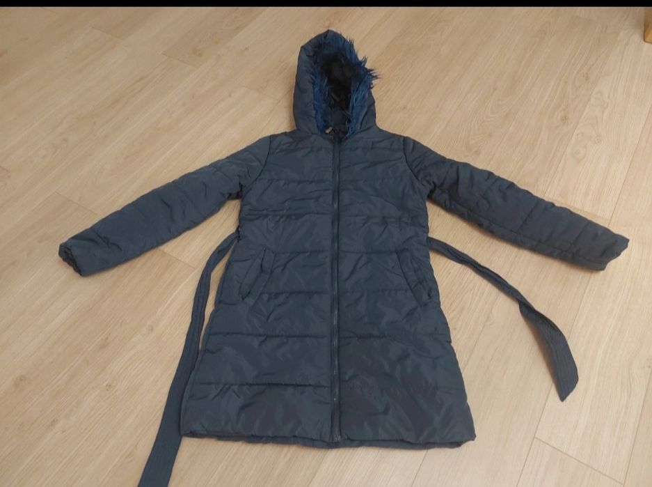 Kurtka zimowa płaszczyk  164 granatowa