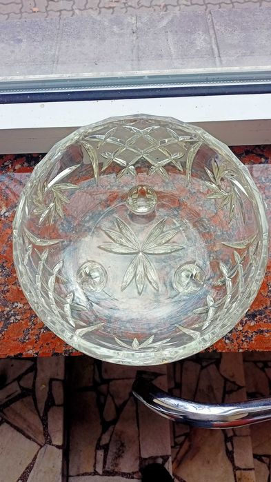 Misa na nóżkach wzór Pinwheel dekoracja srebrna Irena Inowrocław