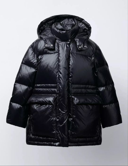 Стильний якісний пуховик zara, оригінал, пух ,перо