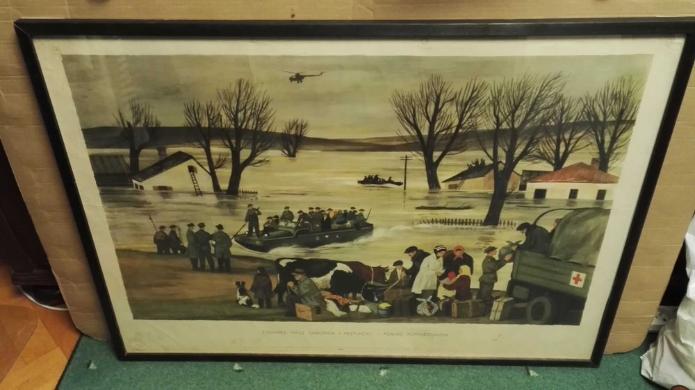 Stary wojskowy plakat propagandowy PRL 1963 r. proj. Franciszek Szedny