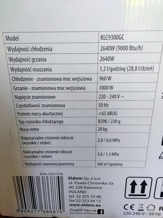 nowy klimatyzator KLC9300GC Okazja
