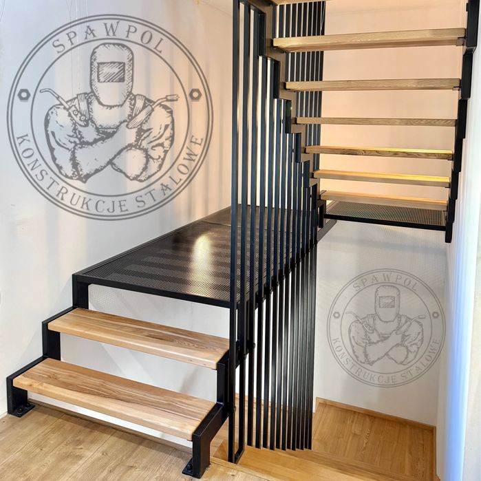 Schody stalowe loftowe na wymiar + balustrady | producent