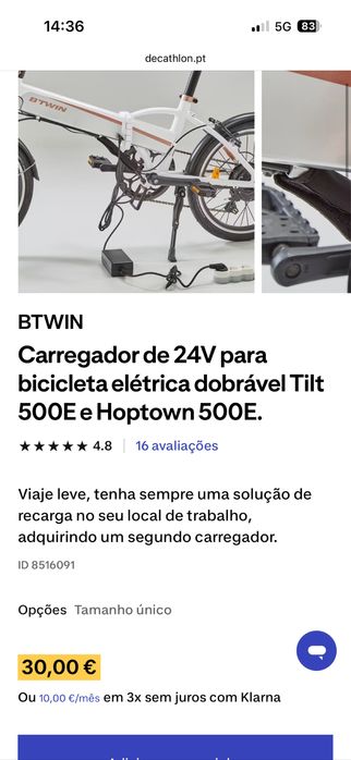 Bicicleta Elétrica Dobrável Oxylane / B’Twin