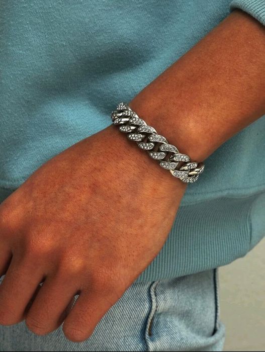 Bransoletka srebrna z kryształkami