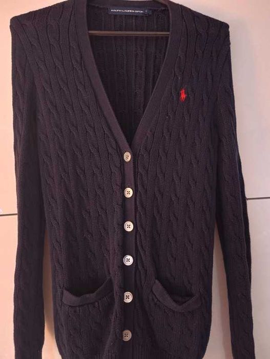 Ralph Lauren sport śliczny granatowy sweterek s